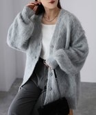 【リベリー/Riberry】のシャギーVネックニットカーディガン グレー|ID: prp329100004792563 ipo3291000000034773942