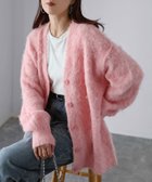 【リベリー/Riberry】のシャギーVネックニットカーディガン ピンク系|ID: prp329100004792563 ipo3291000000034773945