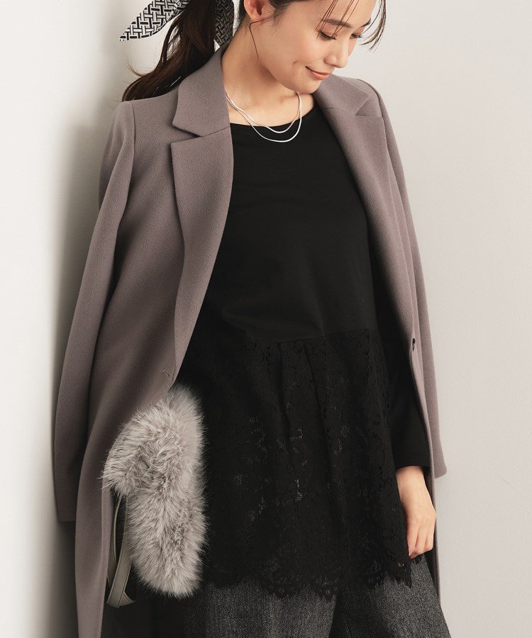 【インディヴィ/INDIVI】の【レイヤードにおすすめ】レース切り替えカットソー インテリア・キッズ・メンズ・レディースファッション・服の通販 founy(ファニー) ファッション Fashion レディースファッション Fashion for Women トップス・カットソー Cut & Sew Tops カットソー・ベーシックTシャツ Cut-and-Sewn Tops / Stretch Tees & Basics インナー Innerwear カットソー Cut and Sewn Top シルケット Silket, Silky Cotton シンプル Simple, Minimal スタイリッシュ Stylish, Fashionable スマート Smart, Elegant スーピマ Supima, Premium Cotton 長袖 Long Sleeve, Full Sleeve フェミニン Feminine, Girly レース Lace, Lace Fabric ワイド Wide, Wide Fit おすすめ Recommended / Our Picks エレガント 上品 Elegant ブラック|ID: prp329100004792606 ipo3291000000034774323