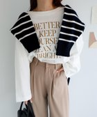 【アンドミー/andme】のオーバーサイズ メッセージプリント 長袖 Tシャツ オフホワイト×ブラウン|ID: prp329100004792621 ipo3291000000034774433