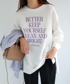 【アンドミー/andme】のオーバーサイズ メッセージプリント 長袖 Tシャツ オフホワイト×パープル|ID: prp329100004792621 ipo3291000000034774435