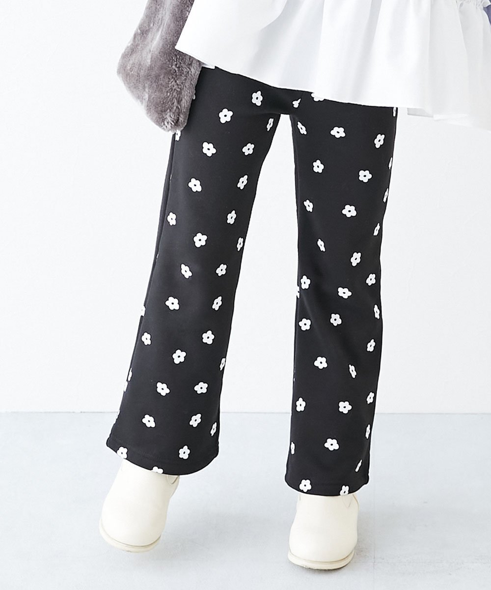 【デビロック/devirock / KIDS】のRICH WARM 裏シャギー えらべる無地 花柄 セミフレアパンツ スウェットパンツ 25AW インテリア・キッズ・メンズ・レディースファッション・服の通販 founy(ファニー) ファッション Fashion キッズファッション Fashion for Kids ボトムス Bottoms なめらか Smooth, Silky Texture ブランケット Blanket, Throw Blanket 無地 Plain, Solid Color 冬 Winter / This Winter おすすめ Recommended / Our Picks 2025年 2025 2025-2026秋冬・A/W Autumn/Winter 2025–26 AW25–26 021-フラワー-ブラック|ID: prp329100004792629 ipo3291000000034774530