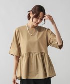 【グローバルワーク/GLOBAL WORK】の切替ペプラム/584677 人気、トレンドファッション・服の通販 founy(ファニー) ファッション Fashion レディースファッション Fashion for Women カフス Cuff Design ギャザー Gathered, Ruffled シアー Sheer, See-Through スリーブ Sleeve, Long Sleeve / Short Sleeve タイトスカート Pencil Skirt, Tight Skirt デニム Denim, Jeans Material ペプラム Peplum, Flared Hem 切替 Switching, Contrast Panel 夏 Summer thumbnail キャメル53|ID: prp329100004792645 ipo3291000000034774643