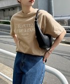 【アンドミー/andme】のフレンチ ロゴプリント 半袖 Tシャツ ベージュ|ID: prp329100004792660 ipo3291000000034774804