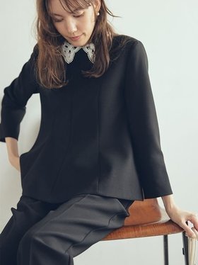 【ミラオーウェン/Mila Owen】の【セットアイテム】2wayレースカラーペプラムSET UP 人気、トレンドファッション・服の通販 founy(ファニー) ファッション Fashion レディースファッション Fashion for Women エレガント 上品 Elegant オケージョン Occasion Wear 11月号 November Issue スマート Smart, Elegant センター Center, Center Line 雑誌 Magazine, Fashion Magazine ペプラム Peplum, Flared Hem ボトム Bottoms, Lower Wear モノトーン Monotone, Black and White レース Lace, Lace Fabric |ID:prp329100004792676