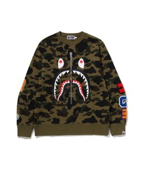 【ア ベイシング エイプ/A BATHING APE】の1ST CAMO SHARK CREWNECK SWEATSHIRT 人気、トレンドファッション・服の通販 founy(ファニー) ファッション Fashion レディースファッション Fashion for Women トップス・カットソー Cut & Sew Tops シャツ・ブラウス・オフィスカジュアル Elegant Blouses & Button-Ups レディースパーカー・カジュアルフーディー Casual Hoodies & Sweatshirts ロングTシャツ・Tシャツ Longline T-Shirts & Tees スウェット・クルーネックトップス Sweatshirts & Crewnecks / Relaxed Fit Sweat Tops フロント Front, Front Design プリント Print, Printed Pattern モチーフ Motif, Design Theme ラバー Rubber, Rubber Sole |ID:prp329100004792678
