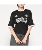 【ゲス/GUESS】のGUESS Originals/Shirred Sports Tee 人気、トレンドファッション・服の通販 founy(ファニー) ファッション Fashion レディースファッション Fashion for Women スポーツウェア Functional & Stylish Sportswear シャーリング Shirring, Ruched ショート Short, Short Length スリーブ Sleeve, Long Sleeve / Short Sleeve バランス Balance, Style Balance フロント Front, Front Design プリント Print, Printed Pattern thumbnail ブラック|ID: prp329100004792695 ipo3291000000034775008