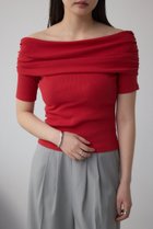 【アズール バイ マウジー/AZUL by moussy】のオフショルダーリブトップス 人気、トレンドファッション・服の通販 founy(ファニー) ファッション Fashion レディースファッション Fashion for Women トップス・カットソー Cut & Sew Tops ストレッチ Stretch, Stretchy Fabric デコルテ Décolleté, Neckline デニム Denim, Jeans Material トレンド Trend, Trending Now thumbnail RED|ID: prp329100004792698 ipo3291000000034775038