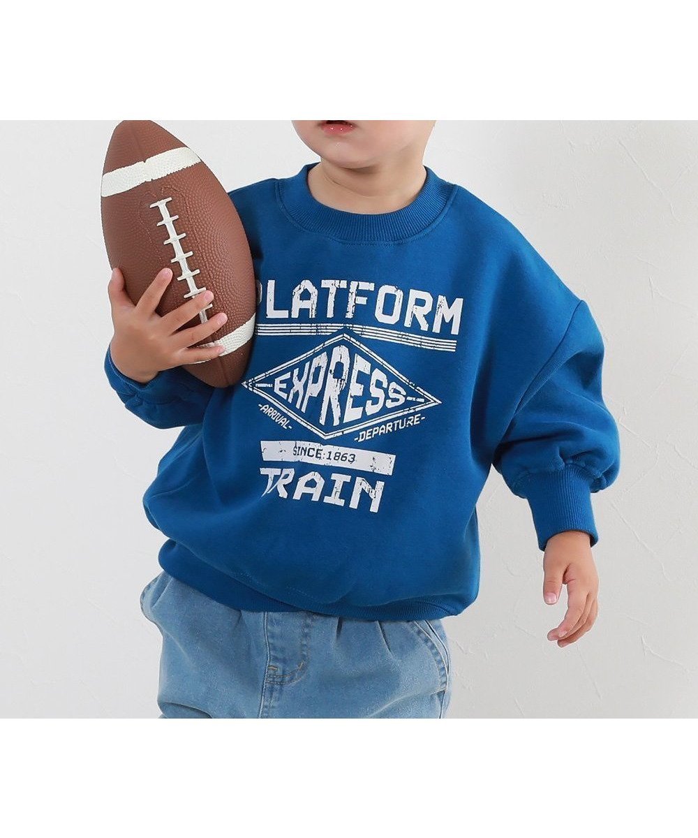 【デビロック/devirock / KIDS】のデビラボ プリント 裏起毛 BIGシルエットトレーナー トレーナー トップス 25AW インテリア・キッズ・メンズ・レディースファッション・服の通販 founy(ファニー) ファッション Fashion キッズファッション Fashion for Kids トップス・カットソー Cut & Sew Tops トレンド Trend, Trending Now トレーナー Sweatshirt, Trainer プリント Print, Printed Pattern おすすめ Recommended / Our Picks 2025年 2025 2025-2026秋冬・A/W Autumn/Winter 2025–26 AW25–26 005-ロゴ2-クラシックブルー|ID: prp329100004792700 ipo3291000000034775052