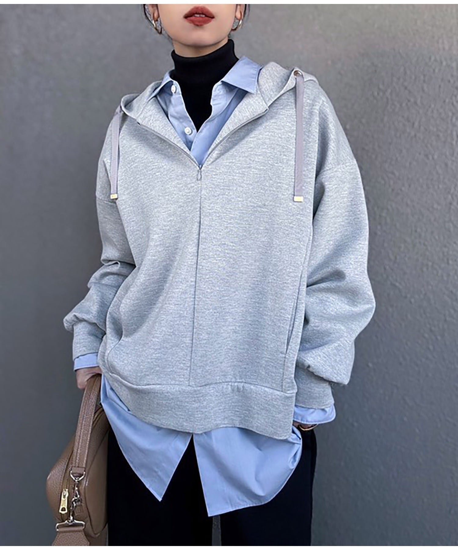 【スタイルドア/STYLEDOOR】のダンボールフロント2wayフーディ- インテリア・キッズ・メンズ・レディースファッション・服の通販 founy(ファニー) 　ファッション　Fashion　レディースファッション　Fashion for Women　アウトドア　Outdoor Clothing　インナー　Innerwear　洗える　Machine Washable　キャミソール　Camisole, Spaghetti Strap Top　シルバー　Silver, Metallic Silver　タンク　Tank Top, Sleeveless Top　フォルム　Silhouette, Form　フロント　Front, Front Design　ボトム　Bottoms, Lower Wear　ポケット　Pocket, Pocket Detail　エレガント 上品　Elegant　ライトシルバー|ID: prp329100004792705 ipo3291000000034937469