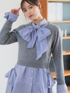 【スナイデル/SNIDEL】のレイヤードボウタイチュニック 人気、トレンドファッション・服の通販 founy(ファニー) ファッション Fashion レディースファッション Fashion for Women トップス・カットソー Cut & Sew Tops ウェーブ Wavy Pattern コンパクト Compact, Small Size シンプル Simple, Minimal ストライプ Stripe, Striped Pattern ストレート Straight, Straight Cut スリット Slit, Slit Detail チュニック Tunic, Long Top フロント Front, Front Design 無地 Plain, Solid Color ヨーク Yoke, Yoke Design リボン Ribbon, Bow ロング Long, Long-Length おすすめ Recommended / Our Picks thumbnail GRY[006]|ID: prp329100004792706 ipo3291000000034775133