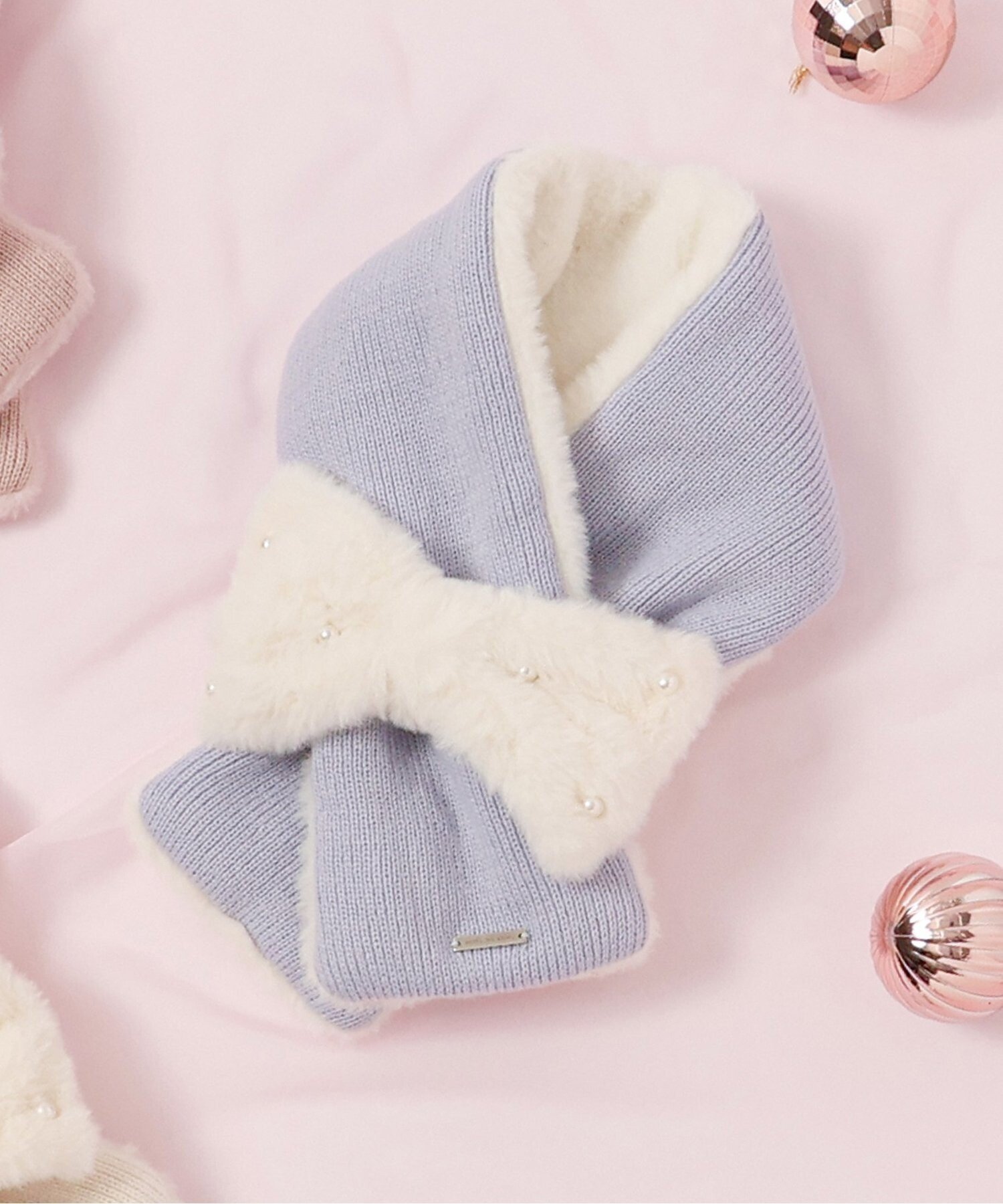 【エフオー オンラインストア/F.O.Online Store / KIDS】のリボンファーマフラー インテリア・キッズ・メンズ・レディースファッション・服の通販 founy(ファニー) 　ファッション　Fashion　キッズファッション　Fashion for Kids　サックス|ID: prp329100004792721 ipo3291000000034775278