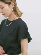【サマンサモスモス/Samansa Mos2】の【USAコットン】フリルTシャツ ブラック|ID: prp329100004792726 ipo3291000000034775298