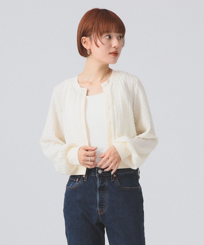 【ビームス ウイメン/BEAMS】のレース ジャカード クルーネック カーディガン インテリア・キッズ・メンズ・レディースファッション・服の通販 founy(ファニー) https://founy.com/ ファッション Fashion レディースファッション Fashion for Women トップス・カットソー Cut & Sew Tops カーディガン・羽織り Layered Style Cardigans なめらか Smooth, Silky Texture カーディガン Cardigan, Knitwear シンプル Simple, Minimal ジャカード/ジャガード Jacquard, Woven Pattern フォーマル Formal, Dressy レース Lace, Lace Fabric |ID: prp329100004792737 ipo3291000000034775335