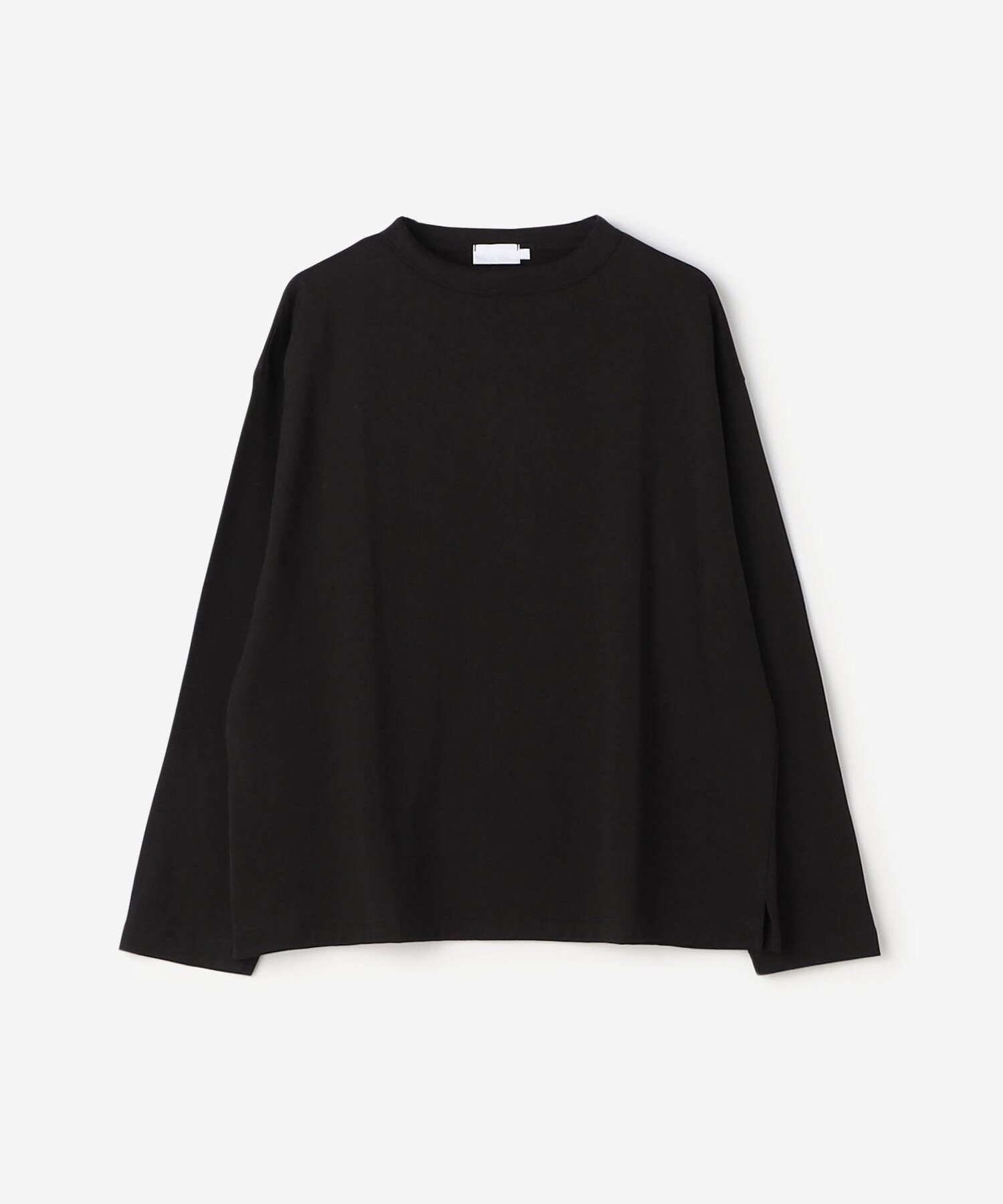 【ビショップ/Bshop】の60/2 ボトルネック長袖Tシャツ WOMEN インテリア・キッズ・メンズ・レディースファッション・服の通販 founy(ファニー) 　ファッション　Fashion　レディースファッション　Fashion for Women　トップス・カットソー　Cut & Sew Tops　シャツ・ブラウス・オフィスカジュアル　Elegant Blouses & Button-Ups　ロングTシャツ・Tシャツ　Longline T-Shirts & Tees　ショルダー　Shoulder, Shoulder Strap　スリット　Slit, Slit Detail　ドロップ　Drop Shoulder, Dropped Style　ニューヨーク　New York, NYC Style　長袖　Long Sleeve, Full Sleeve　ベーシック　Basic, Essential　ボトルネック　Bottle Neck, Mock Neck　BLACK|ID: prp329100004792743 ipo3291000000034938517