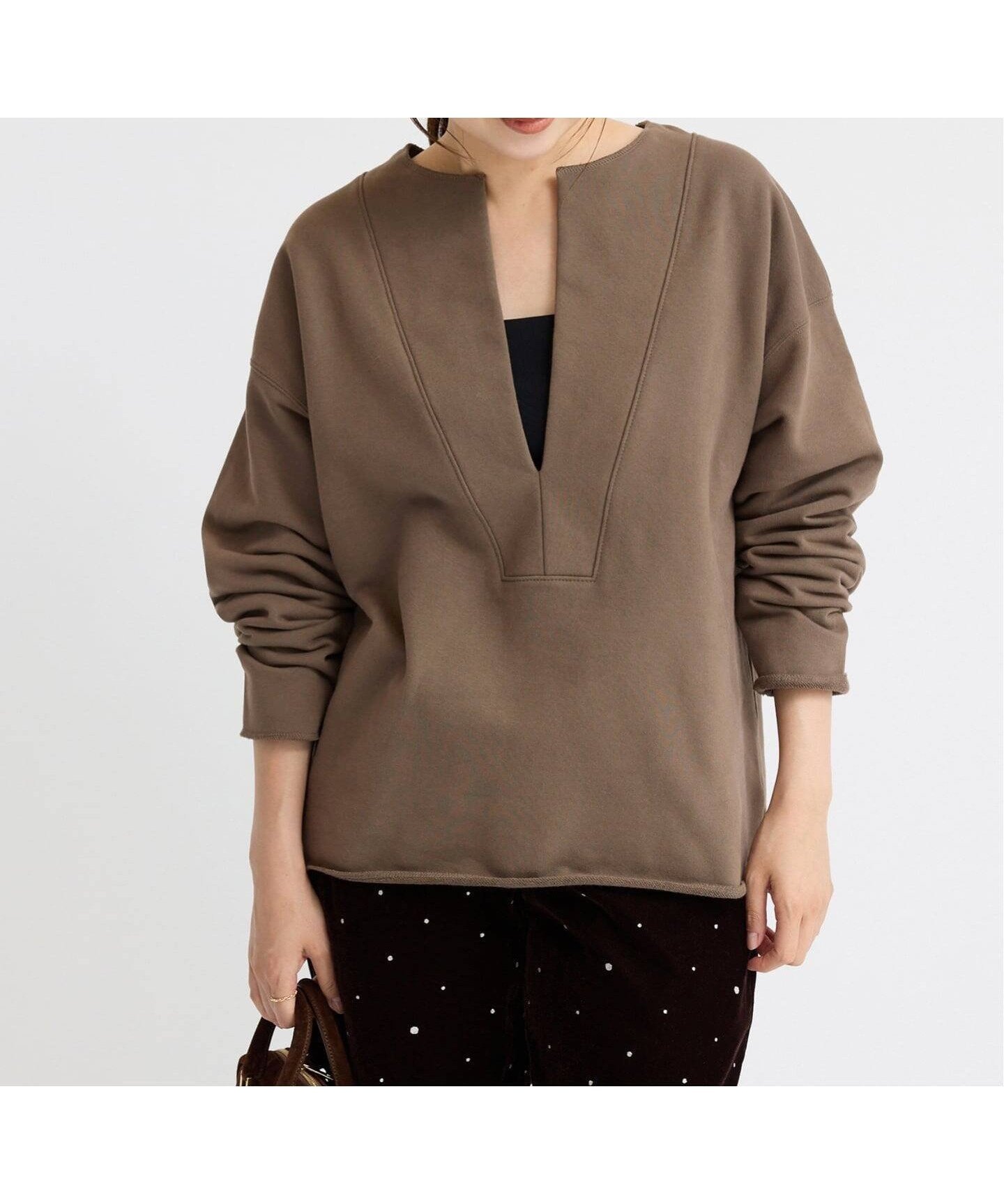 【イエナ/IENA】の裏毛スキッパー インテリア・キッズ・メンズ・レディースファッション・服の通販 founy(ファニー) ファッション Fashion レディースファッション Fashion for Women 2025年 2025 2025-2026秋冬・A/W Autumn/Winter 2025–26 AW25–26 スキッパー Skipper, Open Collar ブラウン|ID: prp329100004792746 ipo3291000000034775405