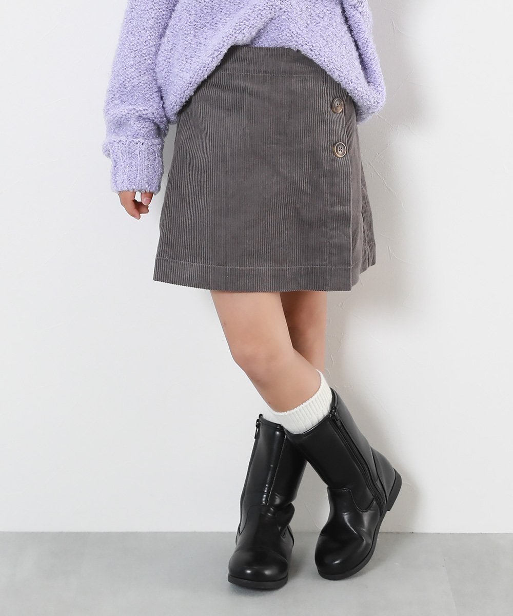 【デビロック/devirock / KIDS】のラップスカート風 コーデュロイパンツ ミニスカート インナーパンツ付 ボトムス 25AW インテリア・キッズ・メンズ・レディースファッション・服の通販 founy(ファニー) ファッション Fashion キッズファッション Fashion for Kids ボトムス Bottoms インナー Innerwear キュロット Culottes, Wide Shorts コーデュロイ Corduroy, Cord Fabric トレンド Trend, Trending Now トレーナー Sweatshirt, Trainer ミニスカート Mini Skirt, Short Skirt ラップ Wrap, Wrap Design リブニット Rib Knit, Ribbed Knit ロング Long, Long-Length おすすめ Recommended / Our Picks 2025年 2025 2025-2026秋冬・A/W Autumn/Winter 2025–26 AW25–26 チャコール|ID: prp329100004792748 ipo3291000000034775418