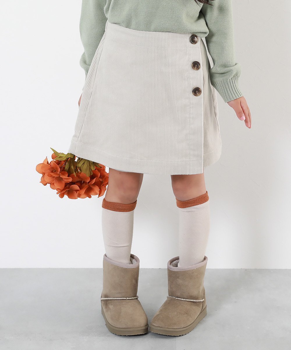 【デビロック/devirock / KIDS】のラップスカート風 コーデュロイパンツ ミニスカート インナーパンツ付 ボトムス 25AW インテリア・キッズ・メンズ・レディースファッション・服の通販 founy(ファニー) ファッション Fashion キッズファッション Fashion for Kids ボトムス Bottoms インナー Innerwear キュロット Culottes, Wide Shorts コーデュロイ Corduroy, Cord Fabric トレンド Trend, Trending Now トレーナー Sweatshirt, Trainer ミニスカート Mini Skirt, Short Skirt ラップ Wrap, Wrap Design リブニット Rib Knit, Ribbed Knit ロング Long, Long-Length おすすめ Recommended / Our Picks 2025年 2025 2025-2026秋冬・A/W Autumn/Winter 2025–26 AW25–26 Lグレー|ID: prp329100004792748 ipo3291000000034775419