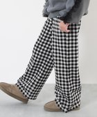 【デビロック/devirock / KIDS】のRICH WARM 裏シャギープリント フレアパンツ スウェットパンツ ロングパンツ 25AW 002-ギンガム-ブラック|ID: prp329100004792750 ipo3291000000034775434