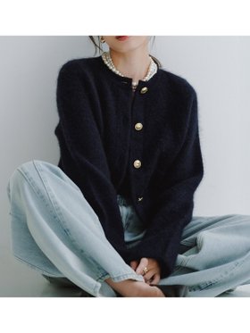 【アニュアンス/anuans】のカシミヤブレンドノーカラーニットジャケット 人気、トレンドファッション・服の通販 founy(ファニー) ファッション Fashion レディースファッション Fashion for Women アウター Coat / Outerwear Collection レディースジャケット・軽アウター Jackets おすすめ Recommended / Our Picks フロント Front, Front Design |ID:prp329100004792758