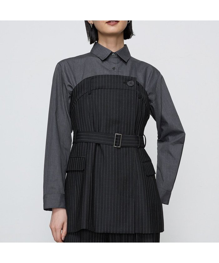 【コムサ/COMME CA】の【セットアップ対応】ストレッチトロ ビスチェ付きブラウス インテリア・キッズ・メンズ・レディースファッション・服の通販 founy(ファニー) https://founy.com/ ファッション Fashion レディースファッション Fashion for Women トップス・カットソー Cut & Sew Tops シャツ・ブラウス・オフィスカジュアル Elegant Blouses & Button-Ups ビスチェ Bustiers & Corset Tops / Layered Bustier Style コンパクト Compact, Small Size ジャケット Jacket, Outerwear ストレッチ Stretch, Stretchy Fabric セットアップ Set-Up, Coordinated Outfit タイプライター Typewriter Fabric, Crisp Cotton トレンド Trend, Trending Now ドット Polka Dot, Dot Pattern ビスチェ Bustier, Corset Top ポケット Pocket, Pocket Detail ループ Loop, Loop Knit |ID: prp329100004792772 ipo3291000000034775576