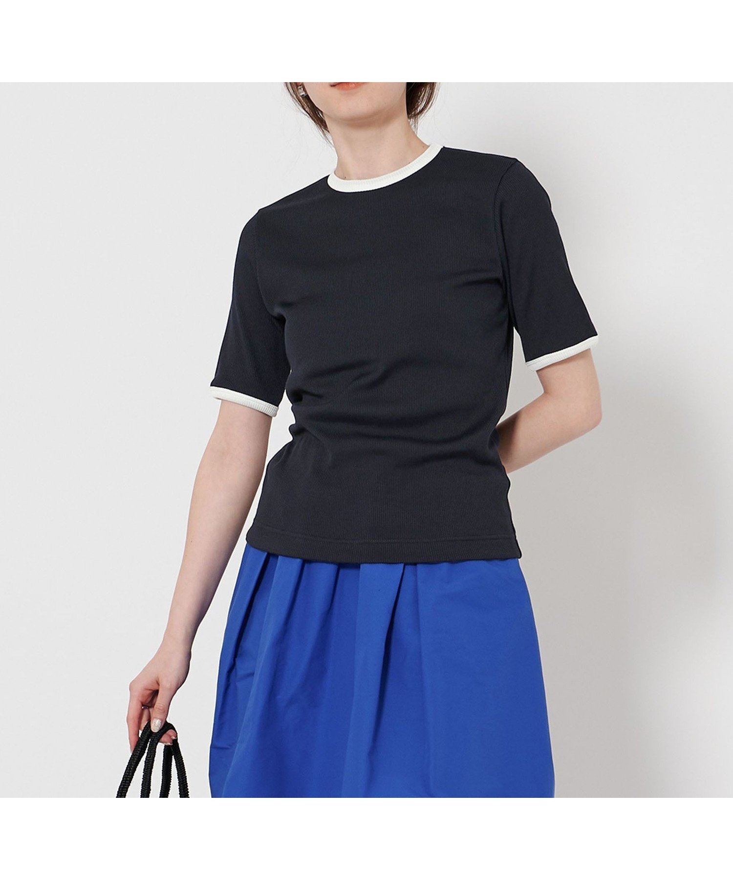 【ユナイテッドアローズ/UNITED ARROWS】のリブ バイカラーパイピング Tシャツ インテリア・キッズ・メンズ・レディースファッション・服の通販 founy(ファニー) 　ファッション　Fashion　レディースファッション　Fashion for Women　トップス・カットソー　Cut & Sew Tops　シャツ・ブラウス・オフィスカジュアル　Elegant Blouses & Button-Ups　ロングTシャツ・Tシャツ　Longline T-Shirts & Tees　インナー　Innerwear　ジャケット　Jacket, Outerwear　人気　Popular, Best Seller　パイピング　Piping, Trim Design　ビスチェ　Bustier, Corset Top　ベーシック　Basic, Essential　アウトレット　Outlet / Clearance　おすすめ　Recommended / Our Picks　エレガント 上品　Elegant　NAVY|ID: prp329100004792820 ipo3291000000034775868