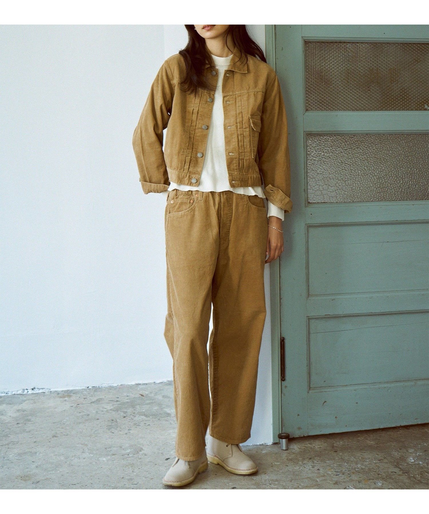 【ドミンゴ/DOMINGO】の14Wコーデュロイ 5Pイージールーズジーンズ インテリア・キッズ・メンズ・レディースファッション・服の通販 founy(ファニー) 　ファッション　Fashion　レディースファッション　Fashion for Women　くるぶし　Ankle-Length　クラシカル　Classical, Vintage-Inspired　コーデュロイ　Corduroy, Cord Fabric　ジーンズ　Jeans, Denim Pants　スウェット / スエット　Sweatshirt, Sweatwear　タイツ　Tights, Legwear　デニム　Denim, Jeans Material　ドローコード　Drawcord, Drawstring Cord　ポケット　Pocket, Pocket Detail　ルーズ　Loose, Oversized　レギンス　Leggings, Stretch Pants　ワーク　Workwear, Utility Style　冬　Winter / This Winter　ベージュ|ID: prp329100004792829 ipo3291000000035226893