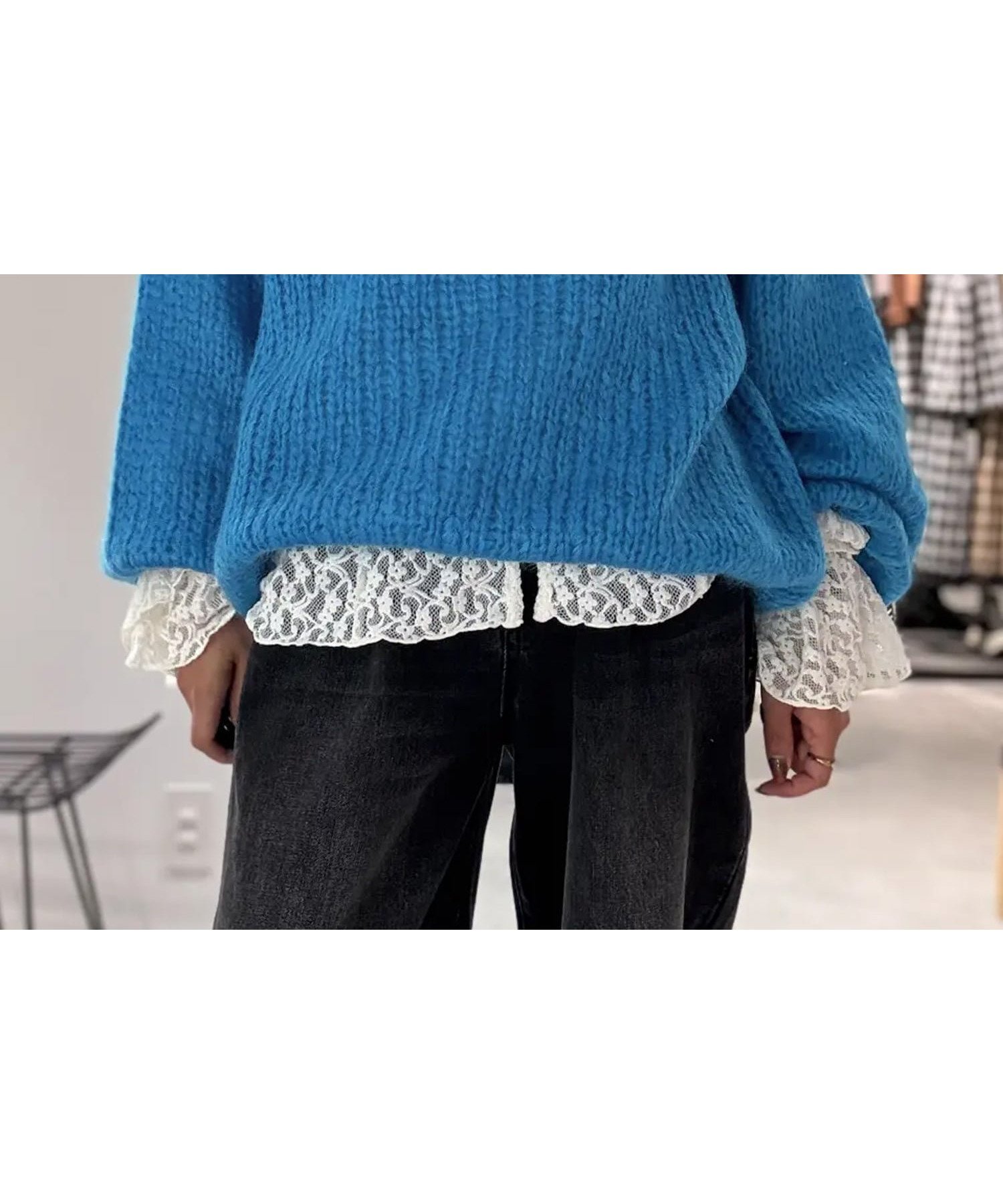 【ローズバッド/ROSE BUD】のmici/CHUNKY SWEATER インテリア・キッズ・メンズ・レディースファッション・服の通販 founy(ファニー) 　ファッション　Fashion　レディースファッション　Fashion for Women　トップス・カットソー　Cut & Sew Tops　レディースパーカー・カジュアルフーディー　Casual Hoodies & Sweatshirts　スウェット・クルーネックトップス　Sweatshirts & Crewnecks / Relaxed Fit Sweat Tops　デニム　Denim, Jeans Material　トレンド　Trend, Trending Now　人気　Popular, Best Seller　バランス　Balance, Style Balance　ビッグ　Big, Oversized　ボーダー　Border, Stripe　リラックス　Relax, Relaxed Fit　エレガント 上品　Elegant　BLUE|ID: prp329100004792844 ipo3291000000034775981
