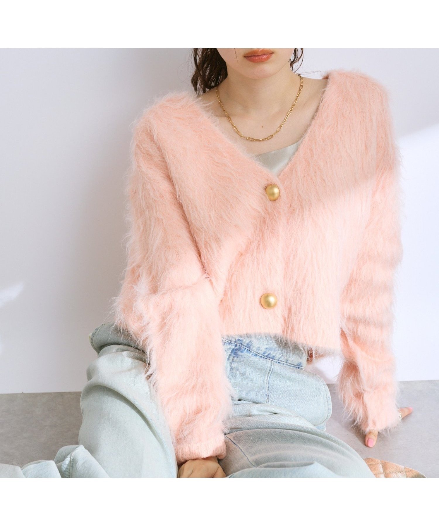 【ラブティックボンボン/La boutique BonBon】の【全骨格おすすめ最強ニット】ロングフェザークロップドカーディガン インテリア・キッズ・メンズ・レディースファッション・服の通販 founy(ファニー) 　ファッション　Fashion　レディースファッション　Fashion for Women　トップス・カットソー　Cut & Sew Tops　ニット　Knit Tops & Sweaters　カーディガン・羽織り　Layered Style Cardigans　カットソー　Cut and Sewn Top　カーディガン　Cardigan, Knitwear　キャミソール　Camisole, Spaghetti Strap Top　タンク　Tank Top, Sleeveless Top　バランス　Balance, Style Balance　フェザー　Feather, Feather Detail　フェミニン　Feminine, Girly　ベスト　Vest, Waistcoat　ボトム　Bottoms, Lower Wear　ロング　Long, Long-Length　おすすめ　Recommended / Our Picks　エレガント 上品　Elegant　ピンク|ID: prp329100004792853 ipo3291000000035081155