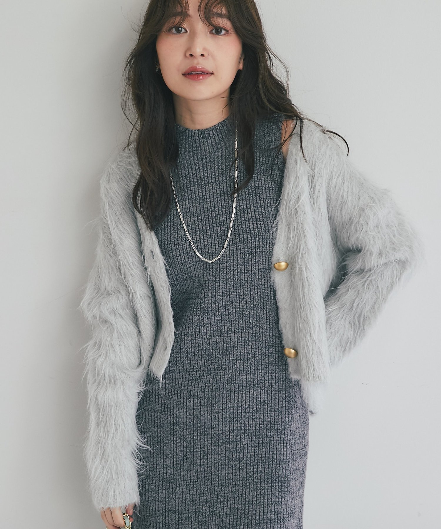 【ラブティックボンボン/La boutique BonBon】の【全骨格おすすめ最強ニット】ロングフェザークロップドカーディガン インテリア・キッズ・メンズ・レディースファッション・服の通販 founy(ファニー) 　ファッション　Fashion　レディースファッション　Fashion for Women　トップス・カットソー　Cut & Sew Tops　ニット　Knit Tops & Sweaters　カーディガン・羽織り　Layered Style Cardigans　カットソー　Cut and Sewn Top　カーディガン　Cardigan, Knitwear　キャミソール　Camisole, Spaghetti Strap Top　タンク　Tank Top, Sleeveless Top　バランス　Balance, Style Balance　フェザー　Feather, Feather Detail　フェミニン　Feminine, Girly　ベスト　Vest, Waistcoat　ボトム　Bottoms, Lower Wear　ロング　Long, Long-Length　おすすめ　Recommended / Our Picks　エレガント 上品　Elegant　ライトグレー|ID: prp329100004792853 ipo3291000000035081157