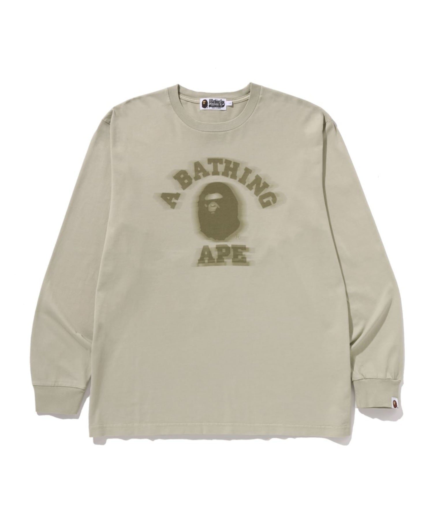 【ア ベイシング エイプ/A BATHING APE】のGARMENT DYE COLLEGE RELAXED FIT LS TEE インテリア・キッズ・メンズ・レディースファッション・服の通販 founy(ファニー) ファッション Fashion レディースファッション Fashion for Women スリーブ Sleeve, Long Sleeve / Short Sleeve フロント Front, Front Design プリント Print, Printed Pattern ロング Long, Long-Length ヴィンテージ Vintage Style BEIGE|ID: prp329100004792879 ipo3291000000034883487