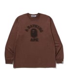 【ア ベイシング エイプ/A BATHING APE】のGARMENT DYE COLLEGE RELAXED FIT LS TEE 人気、トレンドファッション・服の通販 founy(ファニー) ファッション Fashion レディースファッション Fashion for Women スリーブ Sleeve, Long Sleeve / Short Sleeve フロント Front, Front Design プリント Print, Printed Pattern ロング Long, Long-Length ヴィンテージ Vintage Style thumbnail BROWN|ID: prp329100004792879 ipo3291000000034883488