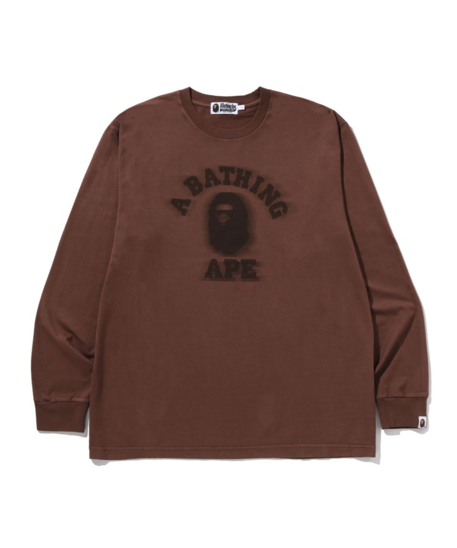 【ア ベイシング エイプ/A BATHING APE】のGARMENT DYE COLLEGE RELAXED FIT LS TEE インテリア・キッズ・メンズ・レディースファッション・服の通販 founy(ファニー) ファッション Fashion レディースファッション Fashion for Women スリーブ Sleeve, Long Sleeve / Short Sleeve フロント Front, Front Design プリント Print, Printed Pattern ロング Long, Long-Length ヴィンテージ Vintage Style BROWN|ID: prp329100004792879 ipo3291000000034883488