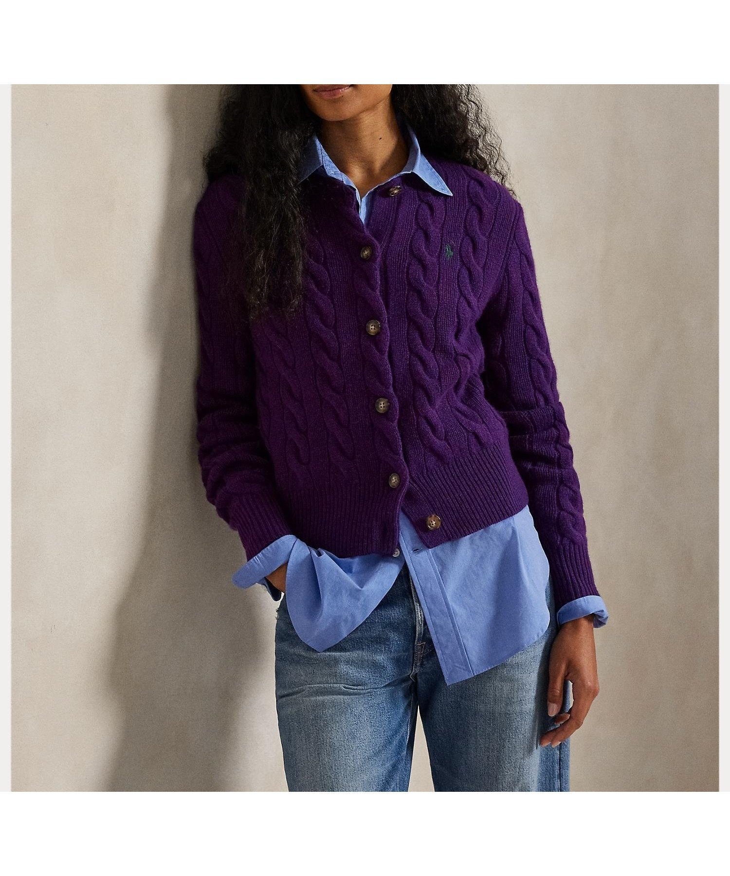 【ラルフローレン/RALPH LAUREN】のケーブルニット ウールカシミヤ カーディガン インテリア・キッズ・メンズ・レディースファッション・服の通販 founy(ファニー) ファッション Fashion レディースファッション Fashion for Women トップス・カットソー Cut & Sew Tops ニット Knit Tops & Sweaters カーディガン・羽織り Layered Style Cardigans カフス Cuff Design カーディガン Cardigan, Knitwear スリム Slim, Slim Fit フィット Fit, Slim Fit リブニット Rib Knit, Ribbed Knit 長袖 Long Sleeve, Full Sleeve 500パープル|ID: prp329100004792933 ipo3291000000034823422