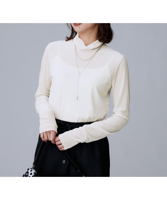 【アンタイトル/UNTITLED】の【ハイネック/レイヤード/重ね着におすすめ】トリコットベロア シアーインナー インテリア・キッズ・メンズ・レディースファッション・服の通販 founy(ファニー) https://founy.com/ ファッション Fashion レディースファッション Fashion for Women トップス・カットソー Cut & Sew Tops ベロアトップス Velour Tops / Velvet-Look Items おすすめ Recommended / Our Picks インナー Innerwear キャミソール Camisole, Spaghetti Strap Top シアー Sheer, See-Through ジャケット Jacket, Outerwear スタンド Stand Collar, Upright Stand スマート Smart, Elegant トレンド Trend, Trending Now ハイネック High Neck, Mock Neck フェイス Face, Facial Design ベロア Velour, Soft Velvet 秋 Autumn |ID: prp329100004792949 ipo3291000000035157903