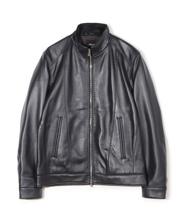 【メンズビギトーキョー/Men's Bigi / MEN】のスタンドカラーシングルライダース ラムレザージャケット インテリア・キッズ・メンズ・レディースファッション・服の通販 founy(ファニー) 　ファッション　Fashion　メンズファッション　Fashion for Men　インナー　Innerwear　カットソー　Cut and Sewn Top　ジップ　Zip, Zipper　スマート　Smart, Elegant　スーツ　Suit, Formalwear　デニム　Denim, Jeans Material　ドレス　Dress, One-Piece　パターン　Pattern, Design Print　フロント　Front, Front Design　ポケット　Pocket, Pocket Detail　ライダースジャケット　Riders, Biker Jacket　エレガント 上品　Elegant　ネイビー|ID: prp329100004792953 ipo3291000000035185823