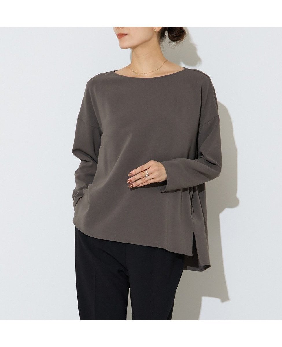 【リエス/Liesse】の【定番】ダブルクロスワイドシルエットブラウス インテリア・キッズ・メンズ・レディースファッション・服の通販 founy(ファニー) ファッション Fashion レディースファッション Fashion for Women トップス・カットソー Cut & Sew Tops シャツ・ブラウス・オフィスカジュアル Elegant Blouses & Button-Ups おすすめ Recommended / Our Picks ジャケット Jacket, Outerwear セットアップ Set-Up, Coordinated Outfit バランス Balance, Style Balance フォルム Silhouette, Form ワイド Wide, Wide Fit エレガント 上品 Elegant 定番 Standard, Basic Item チャコール|ID: prp329100004792956 ipo3291000000034882255