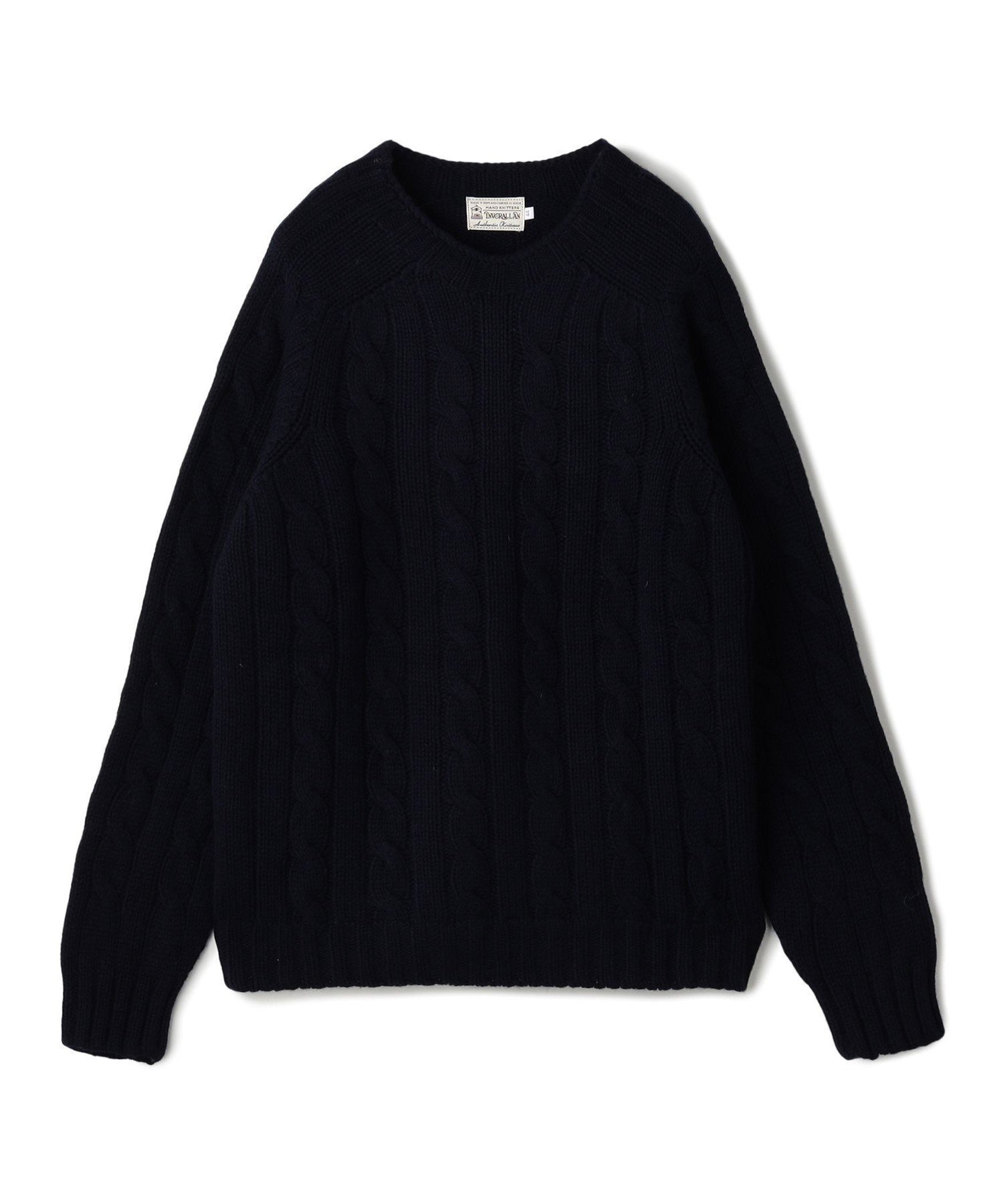 【トゥモローランド/TOMORROWLAND / MEN】のINVERALLAN ウールケーブル クルーネックプルオーバーニット インテリア・キッズ・メンズ・レディースファッション・服の通販 founy(ファニー) ファッション Fashion メンズファッション Fashion for Men トップス・カットソー Cut & Sew Tops ニット・セーター / 定番トップス Knit Tops & Sweaters 2025年 2025 2025-2026秋冬・A/W Autumn/Winter 2025–26 AW25–26 セーター Sweater, Knitwear ハンド Hand, Handmade 手編み Hand-Knitted, Handmade Knit 69 ネイビー|ID: prp329100004792967 ipo3291000000034890663
