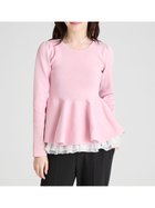 【セルフォード/CELFORD】のペプラムドッキングニットプルオーバー 人気、トレンドファッション・服の通販 founy(ファニー) ファッション Fashion レディースファッション Fashion for Women トップス・カットソー Cut & Sew Tops ニット Knit Tops & Sweaters カジュアルプルオーバー・ニットトップス Pullovers & Knit Tops / Casual Pullovers オーガンジー Organza Fabric シフォン Chiffon, Lightweight Fabric スマート Smart, Elegant ドッキング Docking, Mixed Material フォルム Silhouette, Form ペプラム Peplum, Flared Hem ラッフル Ruffle, Frill 今季 This Season, Current Season thumbnail PNK[066]|ID: prp329100004792991 ipo3291000000034803337