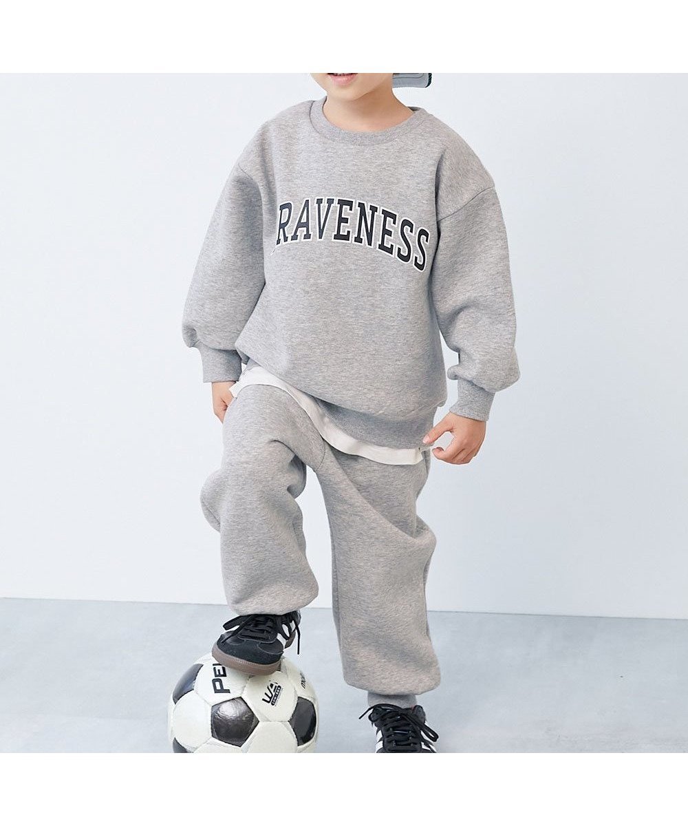 【デビロック/devirock / KIDS】の【普段着でもルームウェアでも】ぽかぽか裏起毛 カレッジロゴ セットアップ 25AW インテリア・キッズ・メンズ・レディースファッション・服の通販 founy(ファニー) 　ファッション　Fashion　キッズファッション　Fashion for Kids　スニーカー　Sneakers, Trainers　セットアップ　Set-Up, Coordinated Outfit　デニム　Denim, Jeans Material　トレーナー　Sweatshirt, Trainer　プリント　Print, Printed Pattern　おすすめ　Recommended / Our Picks　2025年　2025　2025-2026秋冬・A/W　Autumn/Winter 2025–26 AW25–26　001-ロゴ-杢グレー|ID: prp329100004793337 ipo3291000000034779682