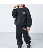 【デビロック/devirock / KIDS】の【普段着でもルームウェアでも】ぽかぽか裏起毛 カレッジロゴ セットアップ 25AW 004-ロゴS1-ブラック|ID: prp329100004793337 ipo3291000000034779687