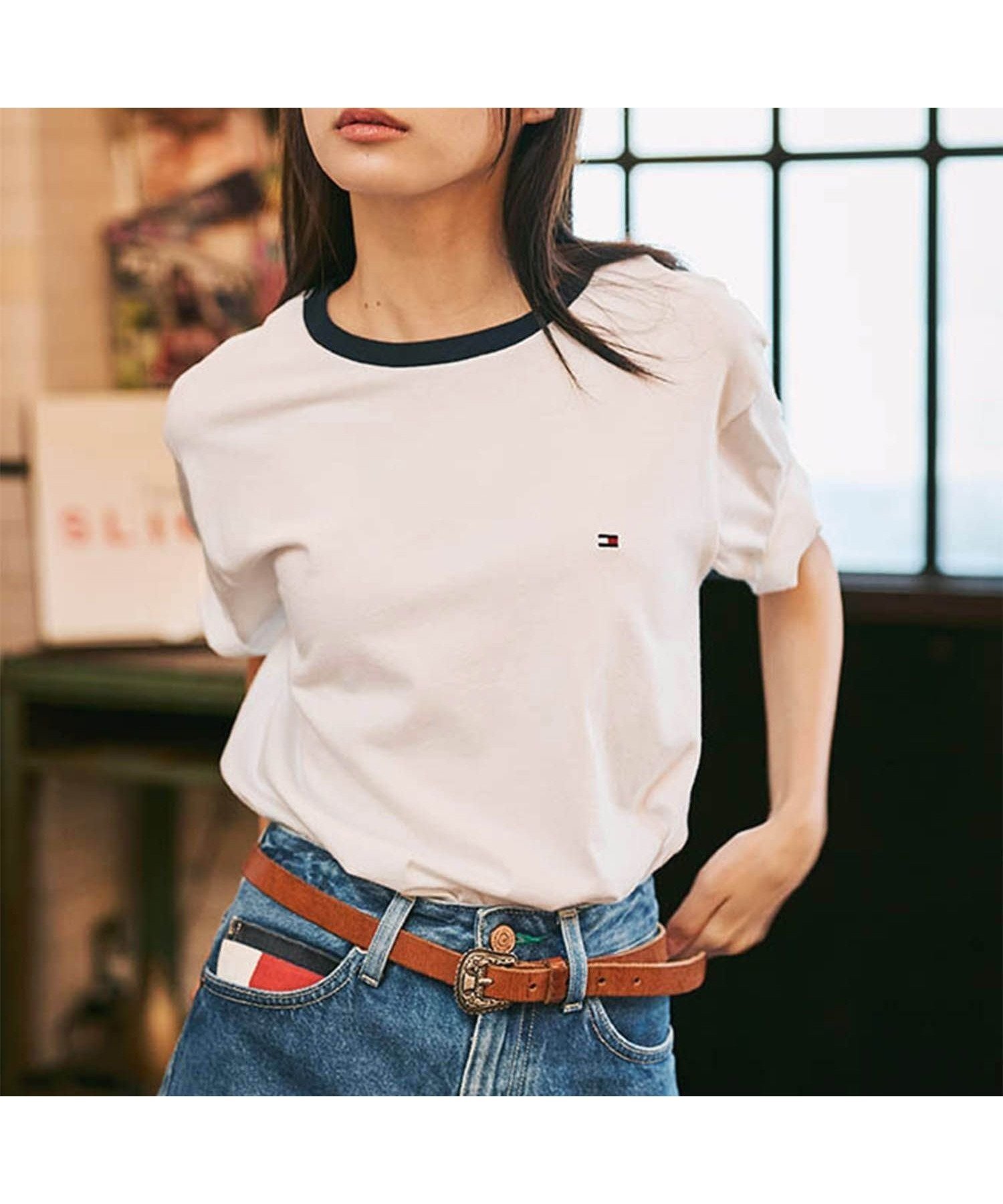 【トミーヒルフィガー/TOMMY HILFIGER】の【オンライン限定】【ユニセックス】トミーヒルフィガー80SリンガーTシャツ インテリア・キッズ・メンズ・レディースファッション・服の通販 founy(ファニー) ファッション Fashion レディースファッション Fashion for Women トップス・カットソー Cut & Sew Tops シャツ・ブラウス・オフィスカジュアル Elegant Blouses & Button-Ups ロングTシャツ・Tシャツ Longline T-Shirts & Tees アメリカン American Style インナー Innerwear クラシック Classic, Timeless Style ゴルフ Golf シンプル Simple, Minimal デニム Denim, Jeans Material パイピング Piping, Trim Design プリント Print, Printed Pattern ボトム Bottoms, Lower Wear モダン Modern, Contemporary ワンポイント One Point, Statement Accent 人気 Popular, Best Seller 夏 Summer 無地 Plain, Solid Color ホワイトYCF|ID: prp329100004793339 ipo3291000000034779704
