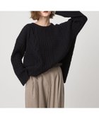 【ユナイテッドアローズ/UNITED ARROWS】のconte ケーブル ローゲージ クルーネックニット 人気、トレンドファッション・服の通販 founy(ファニー) ファッション Fashion レディースファッション Fashion for Women トップス・カットソー Cut & Sew Tops ニット Knit Tops & Sweaters スリット Slit, Slit Detail フロント Front, Front Design ボトム Bottoms, Lower Wear thumbnail BLACK|ID: prp329100004793350 ipo3291000000034907129