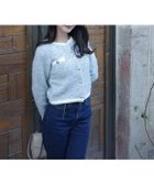 【プロポーション ボディドレッシング/PROPORTION BODY DRESSING】のファンシーツイード風ニットカーディガン 25AW ブルー|ID: prp329100004793358 ipo3291000000034823542