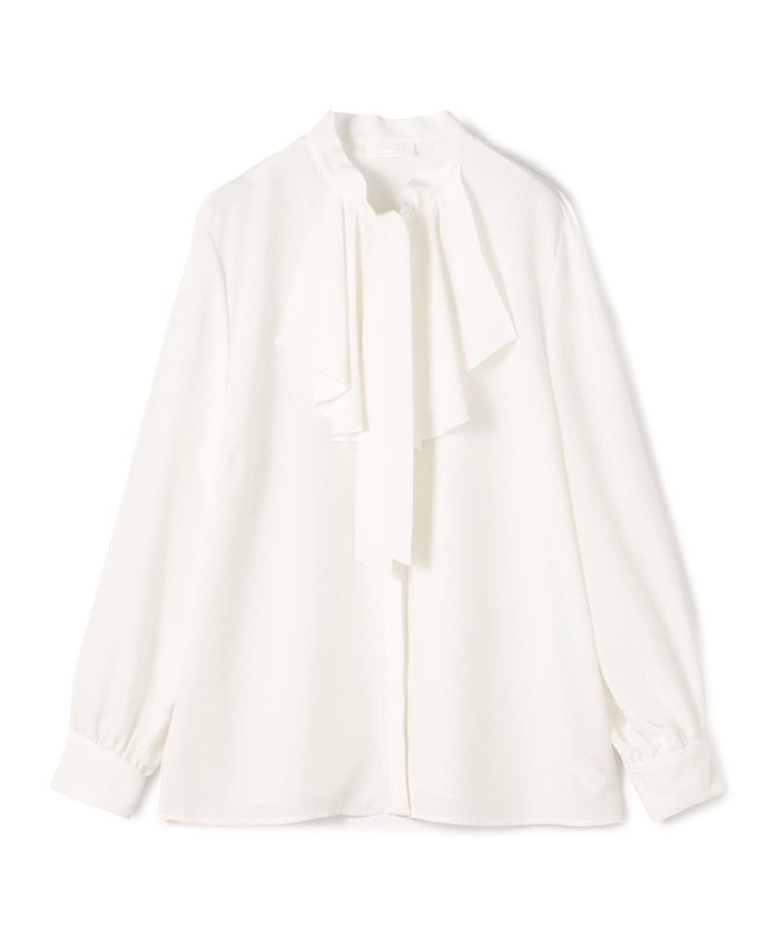 【トゥモローランド/TOMORROWLAND】のクリアデシン フリルボウタイブラウス インテリア・キッズ・メンズ・レディースファッション・服の通販 founy(ファニー) https://founy.com/ ファッション Fashion レディースファッション Fashion for Women トップス・カットソー Cut & Sew Tops シャツ・ブラウス・オフィスカジュアル Elegant Blouses & Button-Ups おすすめ Recommended / Our Picks インナー Innerwear エレガント 上品 Elegant カーディガン Cardigan, Knitwear ジャケット Jacket, Outerwear セレモニー Ceremony ドレープ Drape, Draping Fabric リラックス Relax, Relaxed Fit 入学式 Entrance Ceremony |ID: prp329100004793372 ipo3291000000034907121