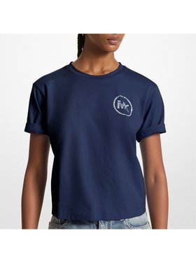 【マイケルコース/MICHAEL KORS】のラインストーン MK CHARM Tシャツ マイケルコース 人気、トレンドファッション・服の通販 founy(ファニー) ファッション Fashion レディースファッション Fashion for Women トップス・カットソー Cut & Sew Tops シャツ・ブラウス・オフィスカジュアル Elegant Blouses & Button-Ups ロングTシャツ・Tシャツ Longline T-Shirts & Tees コレクション Collection, Seasonal Line ストーン Stone, Gem-Like ラグジュアリー Luxury, Elegant |ID:prp329100004793409