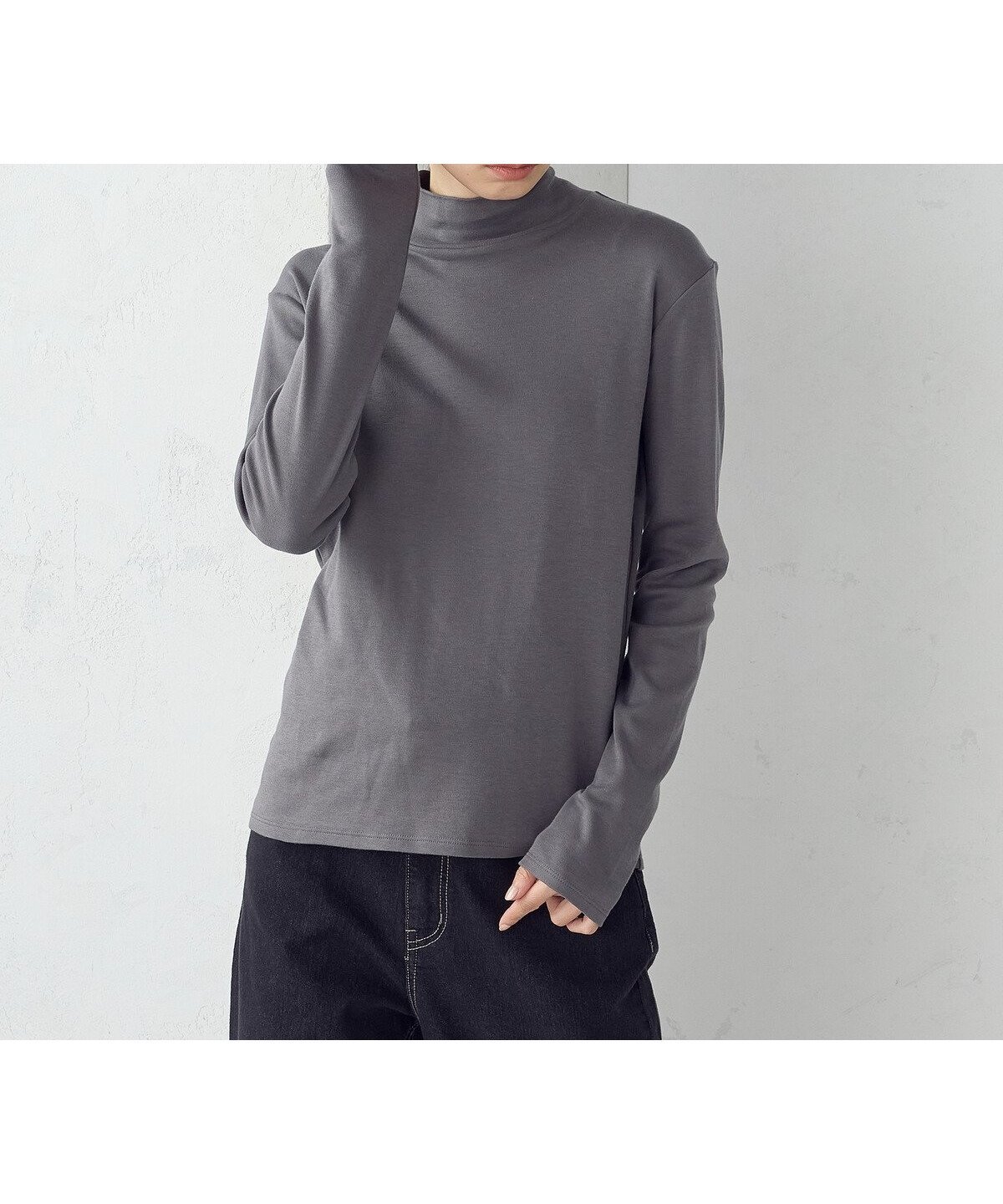 【コムサイズム/COMME CA ISM】の吸湿発熱 ハイネックTシャツ インテリア・キッズ・メンズ・レディースファッション・服の通販 founy(ファニー) 　ファッション　Fashion　レディースファッション　Fashion for Women　トップス・カットソー　Cut & Sew Tops　シャツ・ブラウス・オフィスカジュアル　Elegant Blouses & Button-Ups　ロングTシャツ・Tシャツ　Longline T-Shirts & Tees　インナー　Innerwear　コンパクト　Compact, Small Size　シンプル　Simple, Minimal　ハイネック　High Neck, Mock Neck　バランス　Balance, Style Balance　ヨーク　Yoke, Yoke Design　切替　Switching, Contrast Panel　グレー|ID: prp329100004793430 ipo3291000000034780444