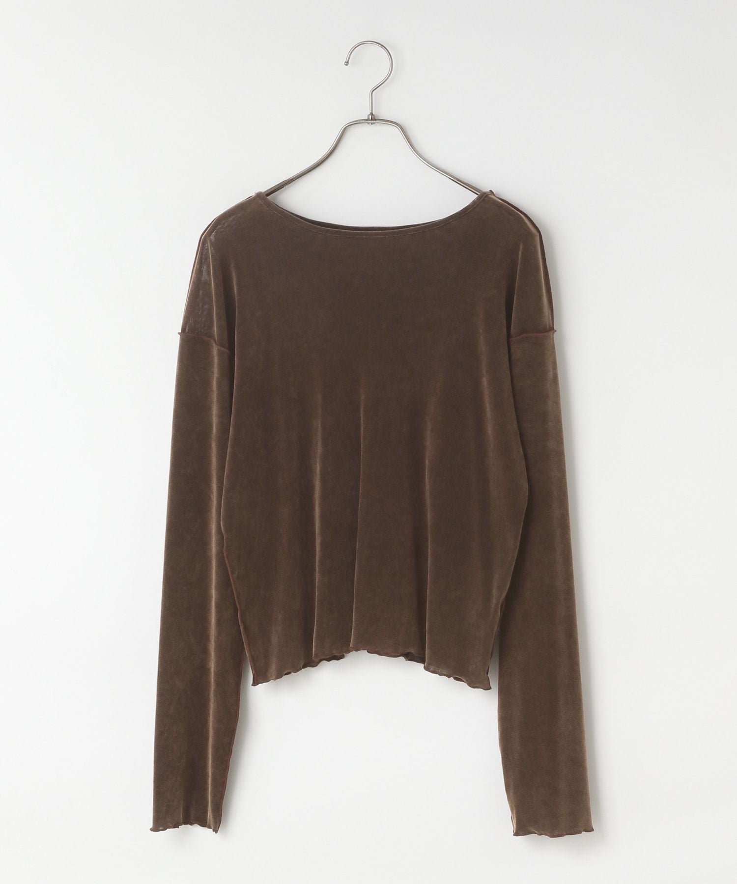 【ローリーズファーム/LOWRYS FARM】のベロア2WAYプルオーバーLS インテリア・キッズ・メンズ・レディースファッション・服の通販 founy(ファニー) ファッション Fashion レディースファッション Fashion for Women トップス・カットソー Cut & Sew Tops カジュアルプルオーバー・ニットトップス Pullovers & Knit Tops / Casual Pullovers ベロアトップス Velour Tops / Velvet-Look Items インナー Innerwear カットソー Cut and Sewn Top ジャケット Jacket, Outerwear チュール Tulip, Tulip Motif トレンド Trend, Trending Now ベロア Velour, Soft Velvet 長袖 Long Sleeve, Full Sleeve ブラウン|ID: prp329100004793441 ipo3291000000034780503