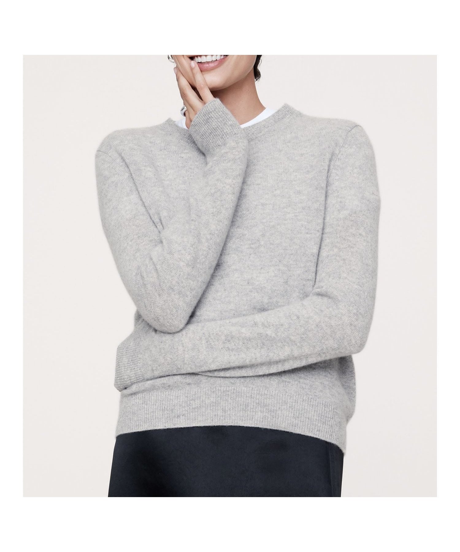 【バナナ リパブリック/BANANA REPUBLIC】のライトウェイト カシミヤ クルーネックセーター インテリア・キッズ・メンズ・レディースファッション・服の通販 founy(ファニー) 　ファッション　Fashion　レディースファッション　Fashion for Women　エレガント 上品　Elegant　LIGHT_HEATHER_GREY|ID: prp329100004793444 ipo3291000000034780534