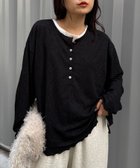 【チャオパニックティピー/CIAOPANIC TYPY】の2wayシアージャガードレースヘンリーネックTee ブラック|ID: prp329100004793506 ipo3291000000034901081